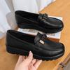 Весенние туфли на мягкой подошве для мам Черные однобортные туфли из кожи Нескользящие повседневные удобные туфли на плоской подошве для женщин среднего возраста Женская обувь