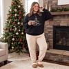 Women's Christmas Print Long Sleeve Crewneck Sweatshirt Casual Holiday Pullover Top