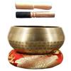 OnlyTime [Набор из 4 предметов] Поющая чаша, Подставка, Подушка и Палочка, Тибетский инструмент для начинающих, 8,5 см, Принадлежности для буддийского алтаря, Средство для исцеления, Йога,