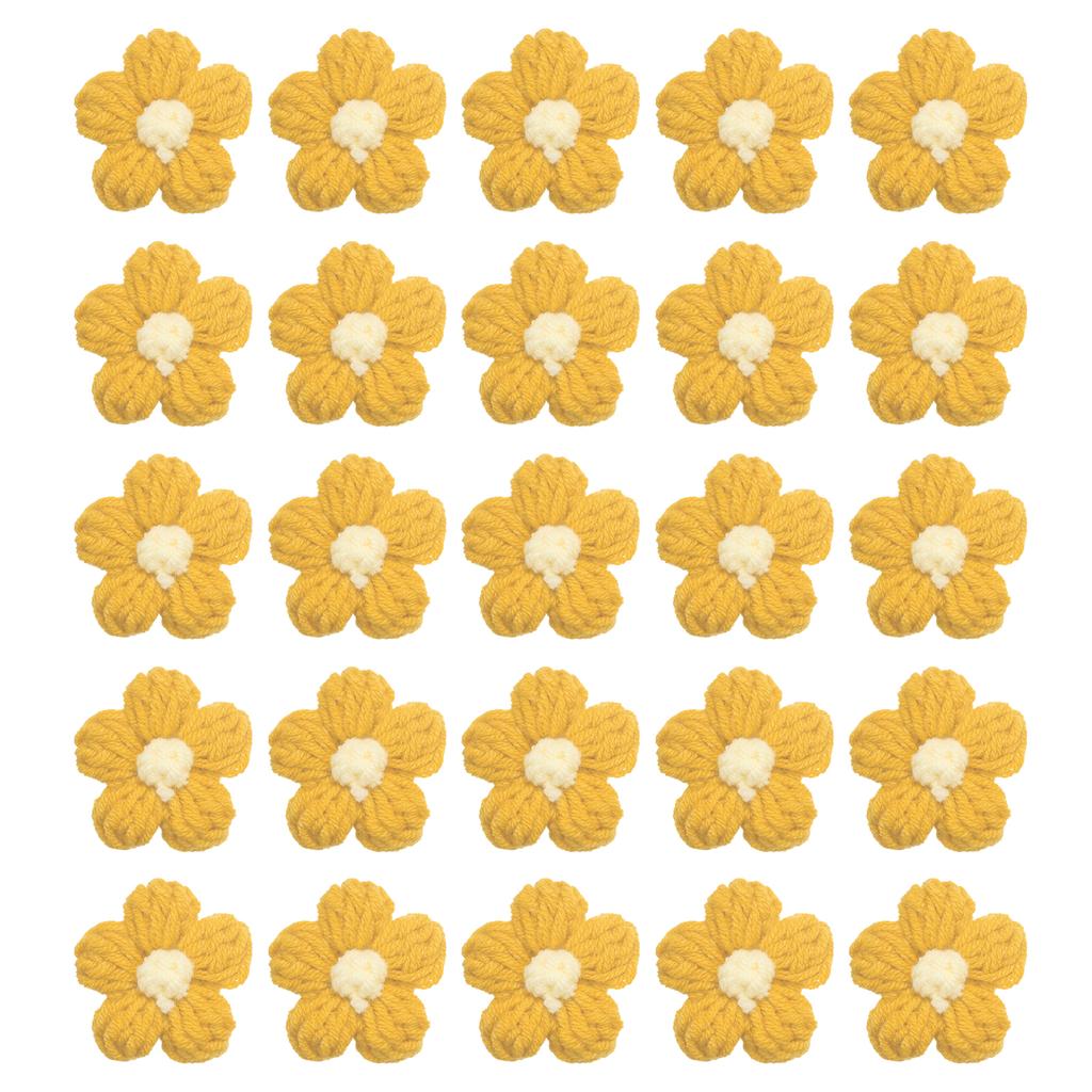 36pcs Crochet Flowers Applique Flowers for Craft Sewing Crochet Flowers Bouquet DIY Hair Clothes Party Craft Christmas Decor