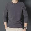 Men's Wool Sweater with Medium Collar & Long Sleeves, Brushed Inner Layer, Half-High Collar Solid Color Shirt