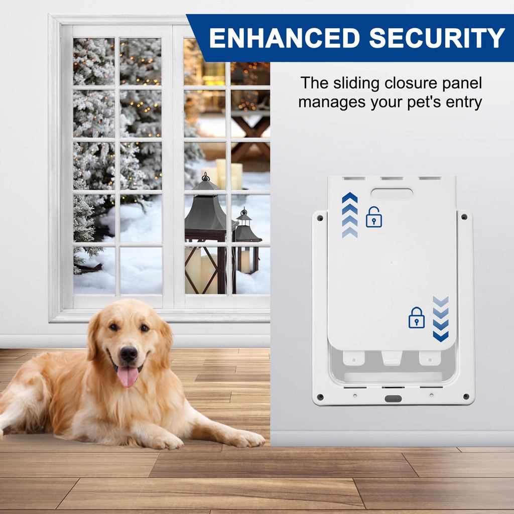 Window Dogs Cats Pet Screen Door Flap Passing Freely Double Sided for Sliding Lockable Durable Self Closing Porch Inside