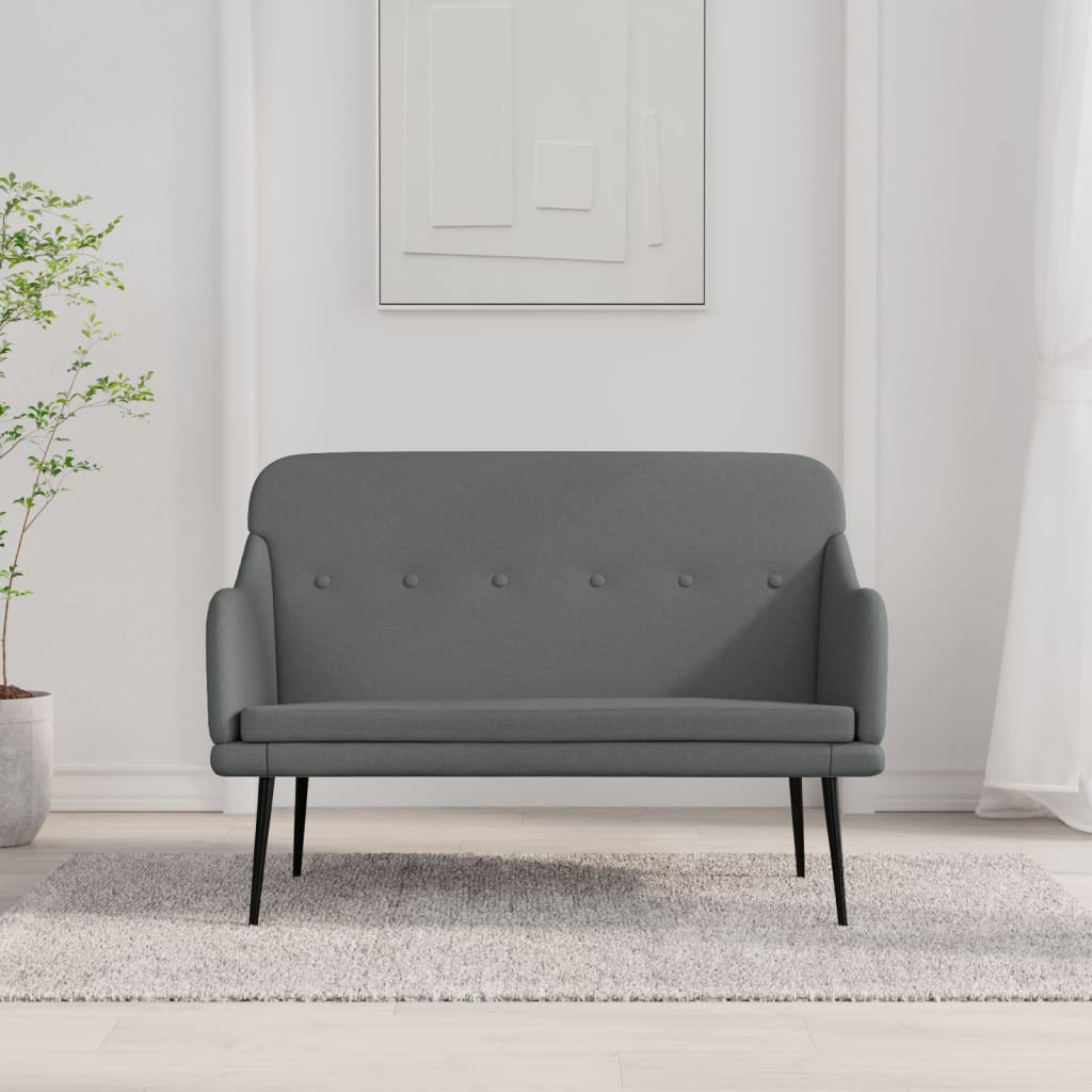 Dark Grey Bench 110 x 76 x 80 cm Fabric