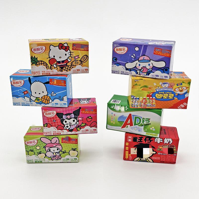 8/10 шт. миниатюрный кукольный домик имитация ящика для молока супермаркет магазин еды мини-коробка для напитков для кукольных аксессуаров игрушка