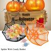 Halloween Spider Web Candy Basket Black Orange Candy Bowl Plastic Candy Box Halloween Decoration MIT