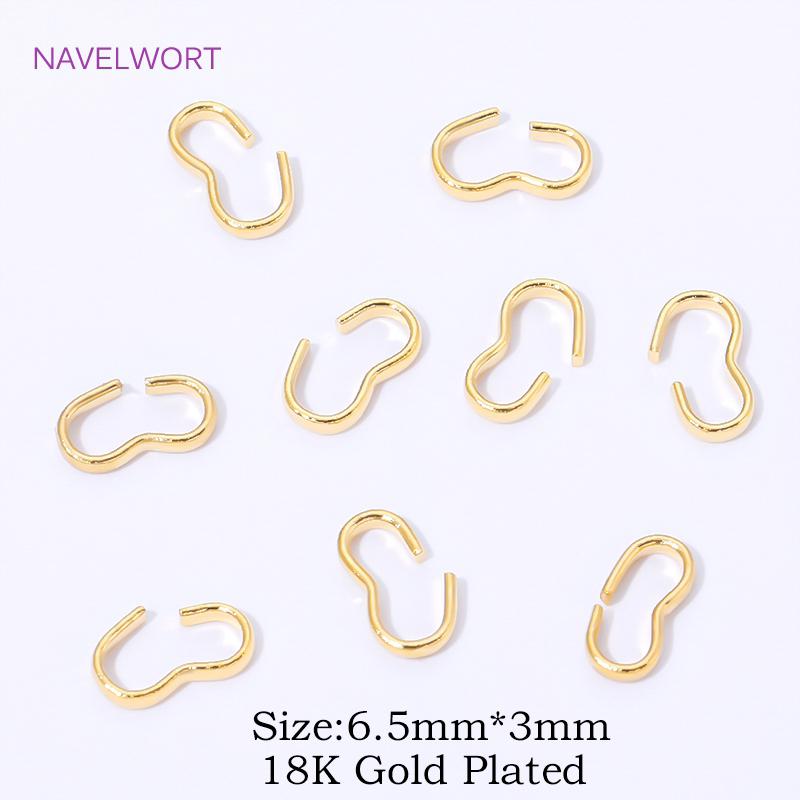 50Pcs 18K Gold Plated 3 Shape Clasps Connectors For Jewelry Making,Brass Connectors Clasps,DIY BraceletsMaking Accessories