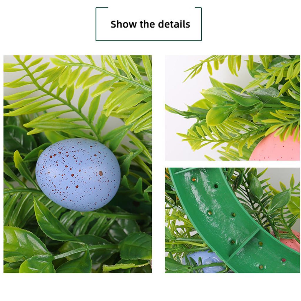 Пасхальный венок с пестрыми яйцами, весеннее украшение двери, нежный венок для пасхального украшения