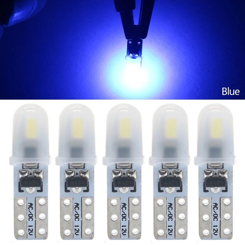 5/10 шт. Светодиодная автомобильная лампа T5 W3W W1.2W Индикатор Приборная панель Клиновая лампа Автомобильный сигнальный свет 12 В Поддерживается дропшиппинг