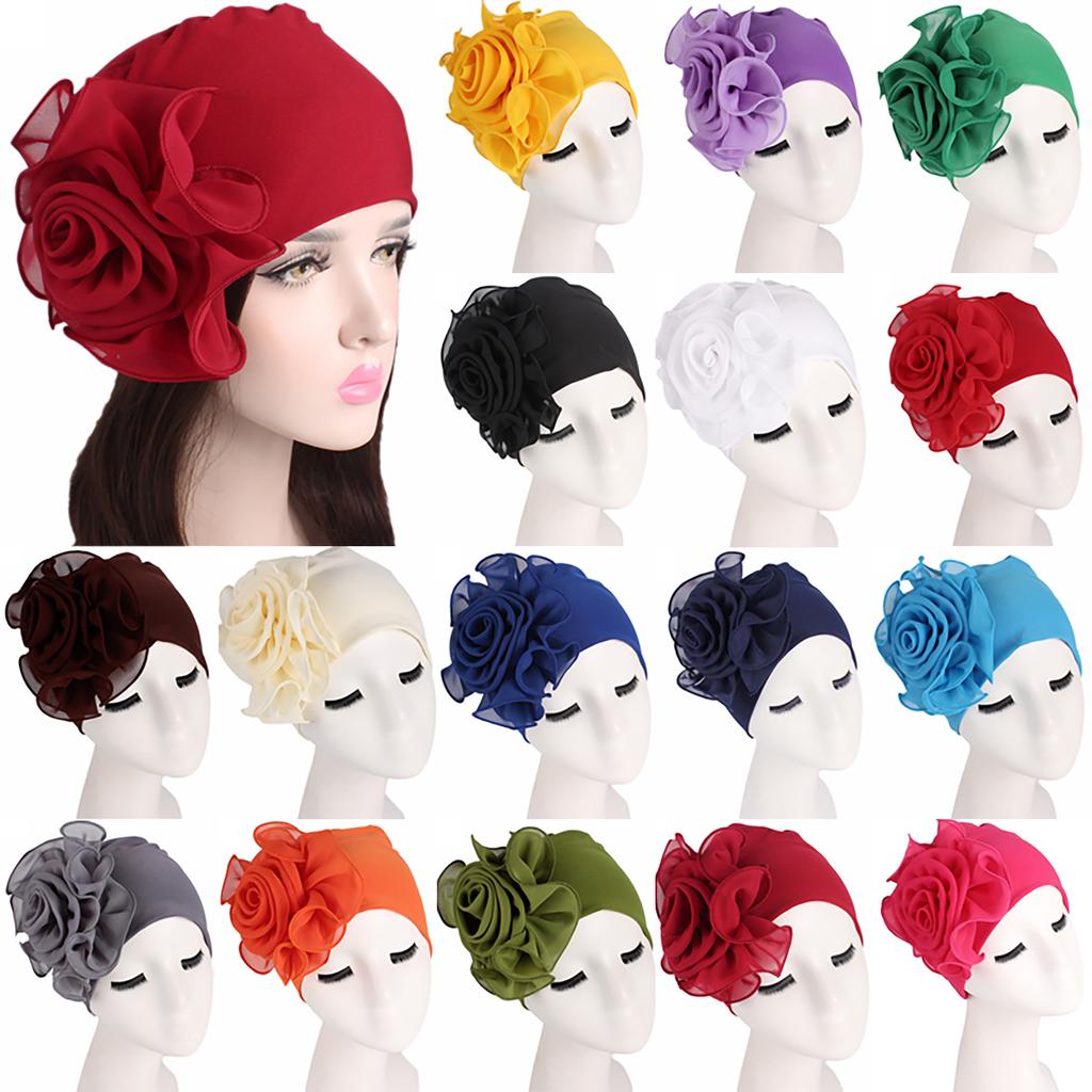 Womens Hair Loss Head Scarf Turban Cap Wrap Band Muslim Cancer Chemo Beanie Hats
