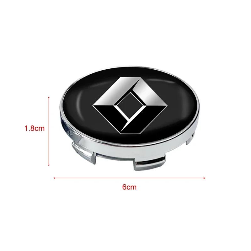 2026 Hot For Renault Interior Stickers For Renault Clio Laguna 2 Megane 2 3 Duster Logan Captur Pcs 60mm Car Wheel Center Hub Ca SS1