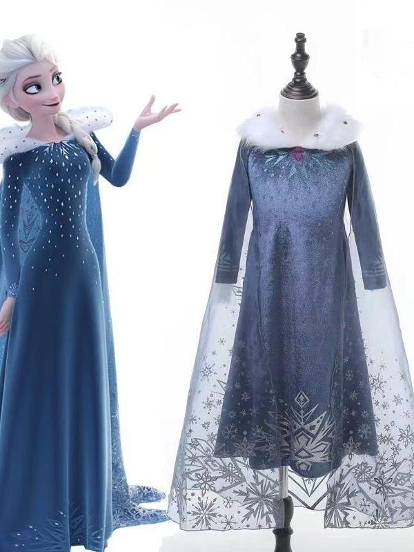 Frozen Princess Elsa Children's Cosplay Costume - Ice Queen Winter Dress Outfit