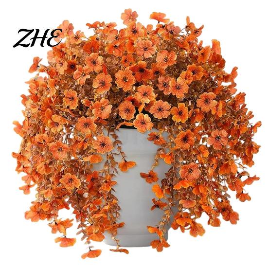 Natural Looking Foliage Artificial Hanging Fall Flower, Realistic Plastic Cascading Vines Textures Fake Lifelike Botanical Table Centerpiece