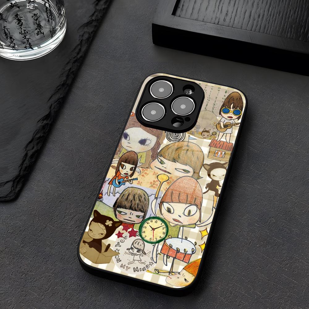 Y-Yoshitomo N-Nara Художественный Чехол для Телефона Стекло Для IPhone 12 17 15 14 13 16 11 Pro XS Max Plus Mini X XR E2020 Закаленное Coque