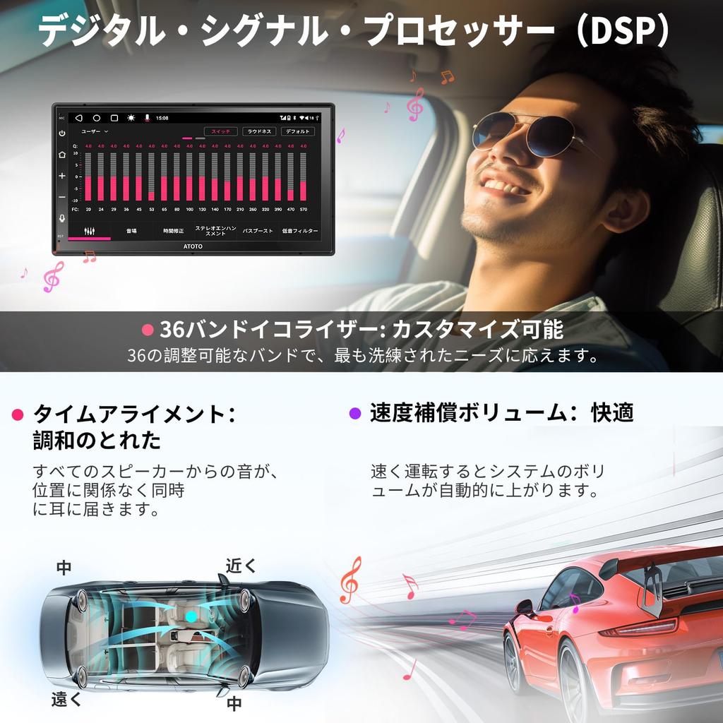 ATOTO A6 PF Android Audio Integrated 2DIN Car Stereo 7 Inch QLED Touch Wireless CarPlay Wireless Android Mirror Tethering Dual GPS HD 2G A6G2B7PF