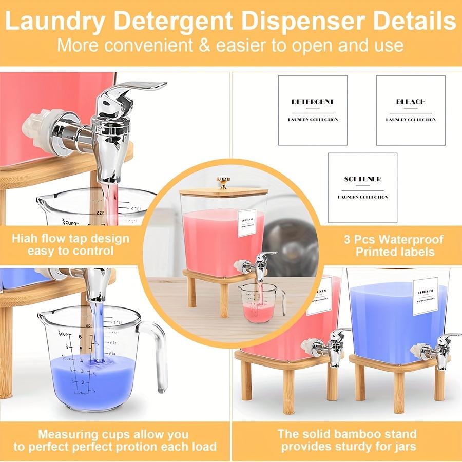Диспенсер для стирального порошка, Пластиковый диспенсер для жидкого стирального порошка с краном, Контейнер для кондиционера для белья, Органайзер для прачечной