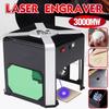 AC 110-240V Mini Laser Engraving Machine Engraving Range 3000mw CNC Wifi USB Laser Engraver DIY Logo Mark Printer Cutter Woodworking 80x80mm
