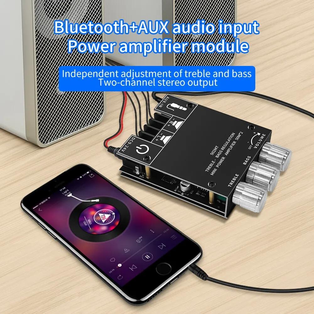 ZK-502MT 2.0 Стерео Bluetooth Аудио Цифровой HIFI Усилитель Плата Модуль 50 Вт * 2 Высокие и Низкие Басы