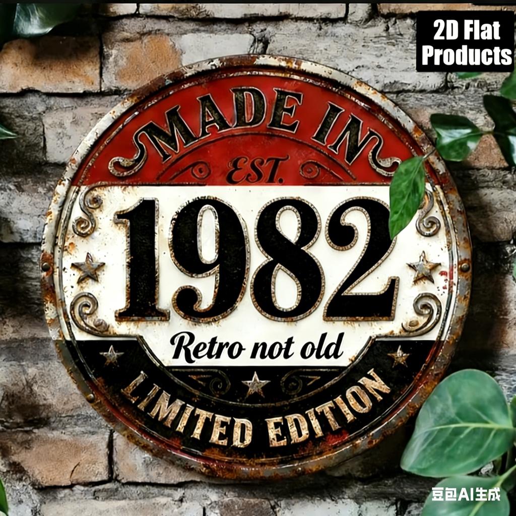 Made in Retro Not Old D Flat Round Metal Sign Limited Edition Vintage Rustic Wall Decor for Home Bar Cafe
