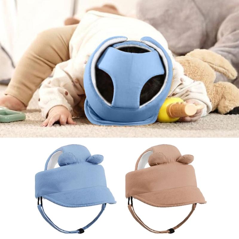 Breathable Infant Safety Helmets Hat Solid Color Lightweight Design Head Protector for Learning to Walk Toddler Baby
