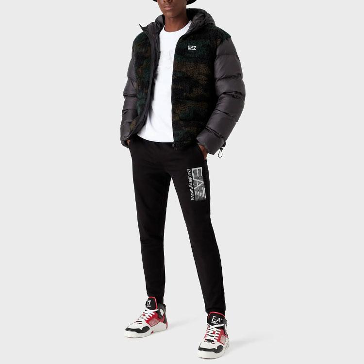 Emporio Armani FW22 Серия EA7 Свитшот с принтом логотипа-буквы, с круглым вырезом, с длинным рукавом, мужской свитшот Белый 6LPM60-PJ05Z-0100