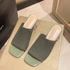 Women Slippers  Closed Toe Comfort Slippers Women Fashion Outdoor Sandals Women Medium Heel Slippers 2024