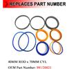 Hydraulic Cylinder Seal Kit Replacement For Jcb Backhoe 40Mm Rod X 70Mm Cyl, Part No. 991/20021, Set of 2