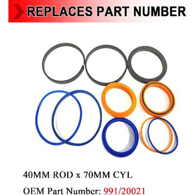Комплект уплотнений для гидравлического цилиндра, замена для экскаватора-погрузчика JCB, шток 40 мм x цилиндр 70 мм, номер детали. 991/20021, Набор из 2 штук
