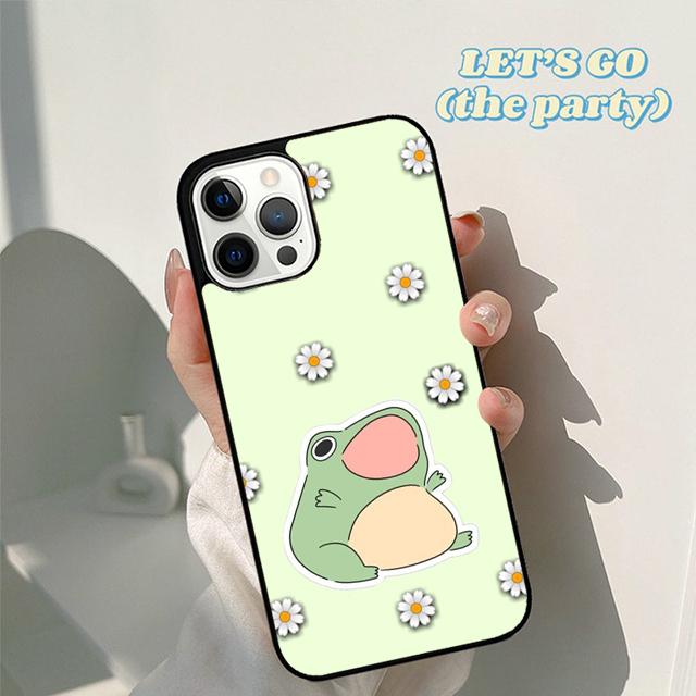 Осенний Мятно-Зеленый Смешной Лягушонок Чехол для Телефона для iPhone 17 Air 16 16e 15 12 11 13 14 Pro Max Apple Plus Coque