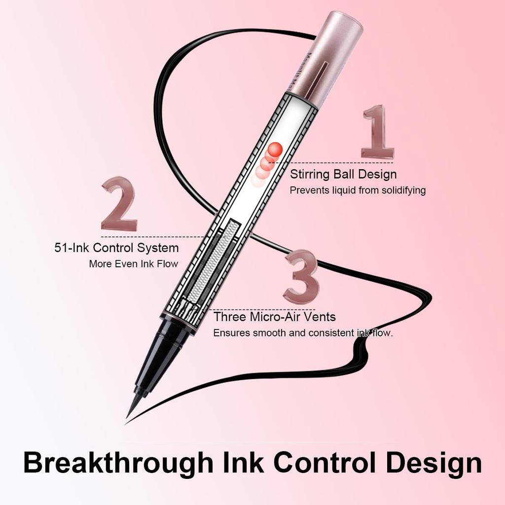 Жидкая подводка-карандаш Adai flower Макияж Косметика Черный Коричневый 24 ч Водостойкий Рельефный дизайн