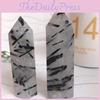 Premium Natural Black Tourmaline Crystal Obelisk Quartz Point Healing Specimen Decor For Timeless Elegance