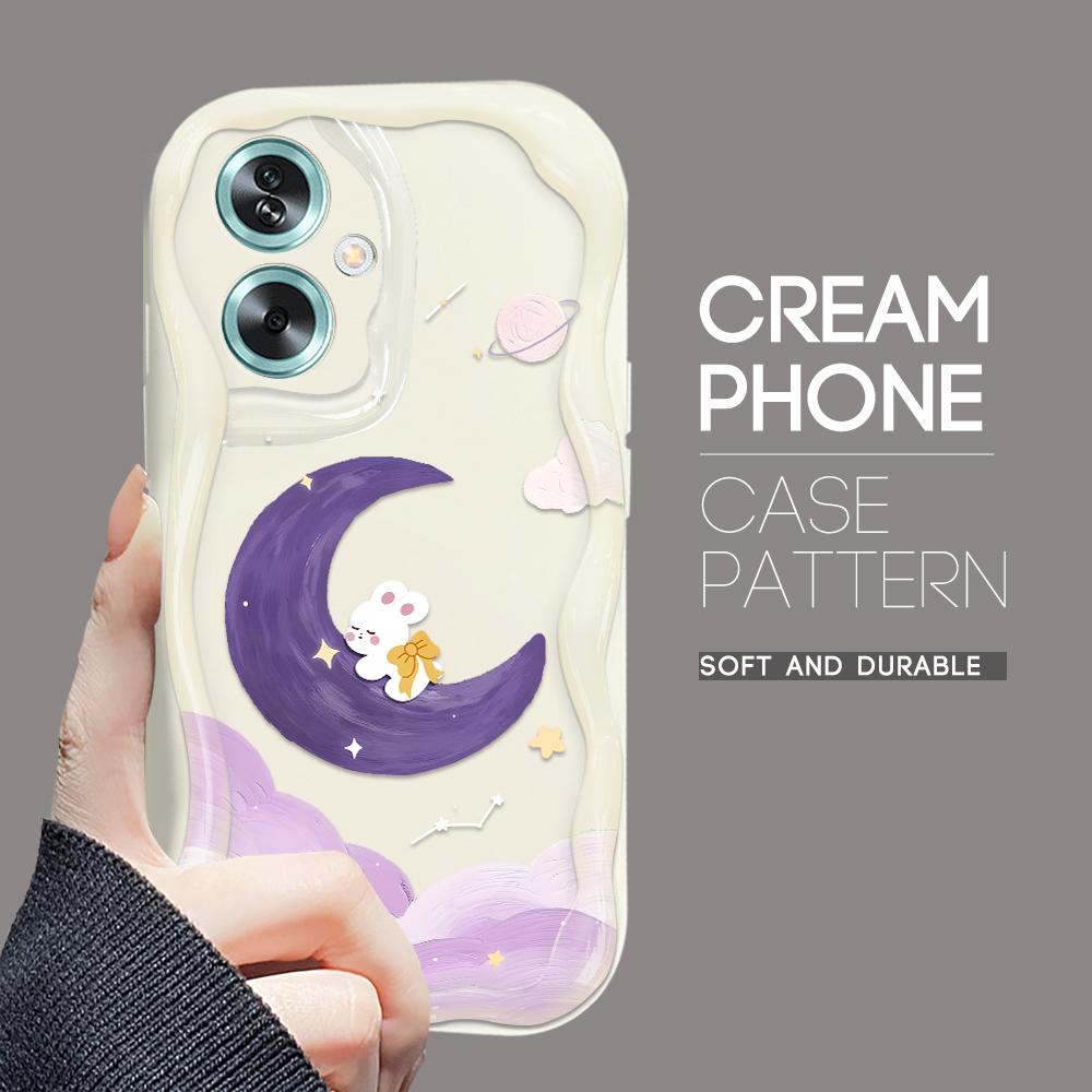 Милый мультяшный узор, кремовая текстура, мягкий силиконовый чехол с волнистыми краями, чехол для телефона для OPPO Reno Realme