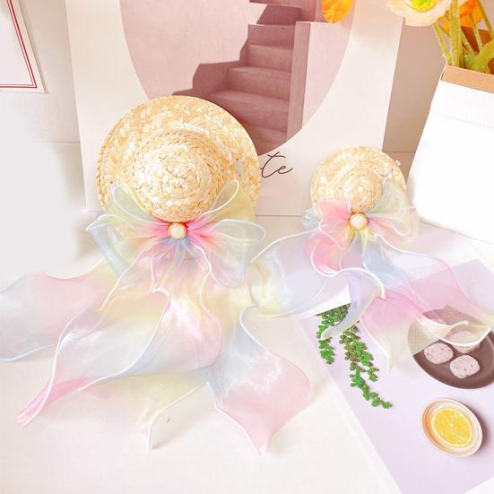 Кошачья шляпа с искусственным жемчугом, красочная лента, не вызывает аллергии, безопасна для кожи, износостойкая