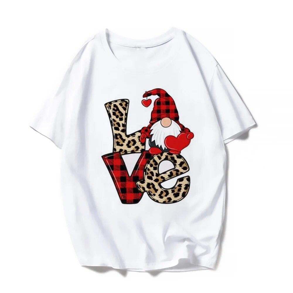 Повседневные футболки с короткими рукавами на День святого Валентина, женская модная летняя футболка с принтом Love Rose, женская футболка с графическим принтом