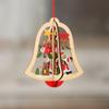 Christmas Decorations Wooden Hollow Out Christmas Tree Pendant Five-pointed Star Bell Snowman Drop Ornament Festival Home Decor