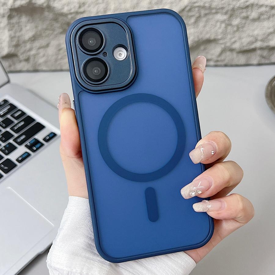 Полупрозрачный матовый улучшенный магнитный чехол для iPhone 16 15 14 13 12 11 Pro Max, совместимый с противоударным защитным чехлом для телефона Magsafe