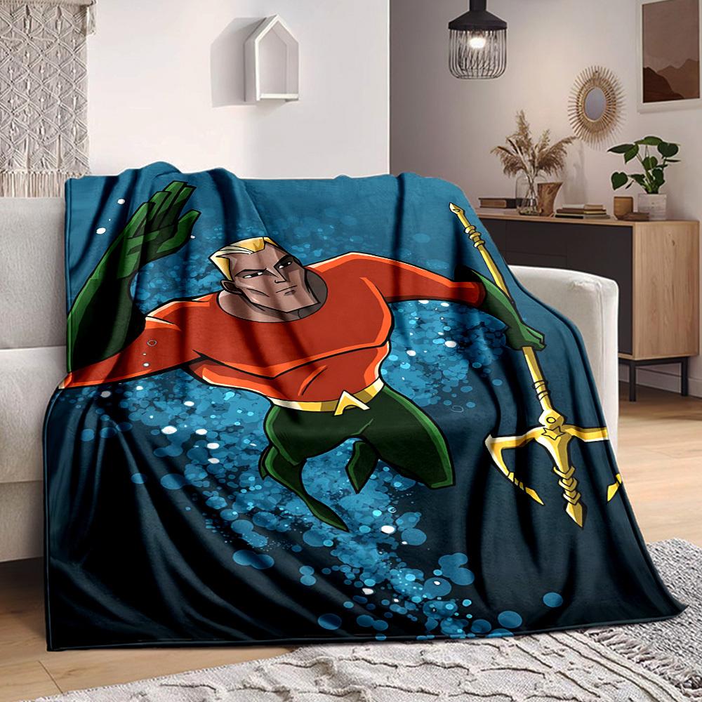 1pc Aquaman, Trident Flannel Throw Blanket Soft, Warm & Cozy for Couch, Bed, Office, and Travel Versatile All Season Gift, Christmas present