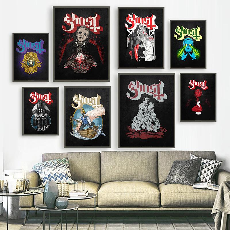 Абстрактные плакаты с группой призраков, картина на холсте, хэви-метал группа, настенная художественная картина для гостиной, кофейни, бара, украшения дома