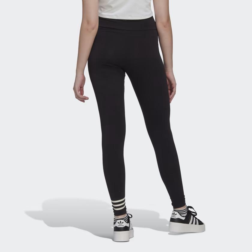 Adidas Originals Logo Print Elastic Waist Leggings Women Bottoms Black HM1766