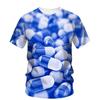 Fashion New Originality Pill Graphic T Shirts For Men Casual Bohemian Personality Trend Fun Printed Round Neck Short Sleeve Tees