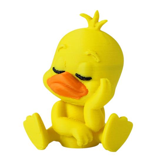 Забавная Декоративная Фигурка Утки Желтого Цвета, 3D Печать, Статуэтка с Живыми Выражениями, Современный Акцент для Дома, Милые Миниатюрные Настольные Украшения для Офиса