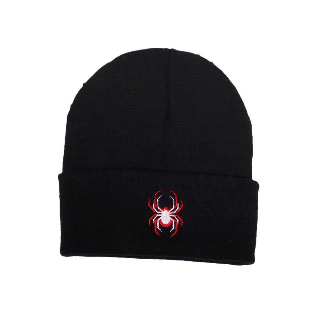 Street Style Spider Pattern Knitted Cap With No Brim For Winter Casual Wear
