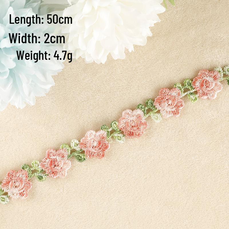 Водорастворимая вышитая кружевная нашивка с мультяшным цветком для самостоятельного изготовления одежды