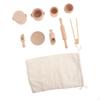 Sensory Bin Tools Wooden Scoop and Tongs with Bag Pretend Play Dish Toy for Party
