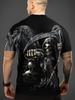 [Grim Reaper T-Shirt] Grim Reaper Scythe Design Short-Sleeved T-Shirt - Perfect for Outdoor Sports And Casual Home Wear During The Summer