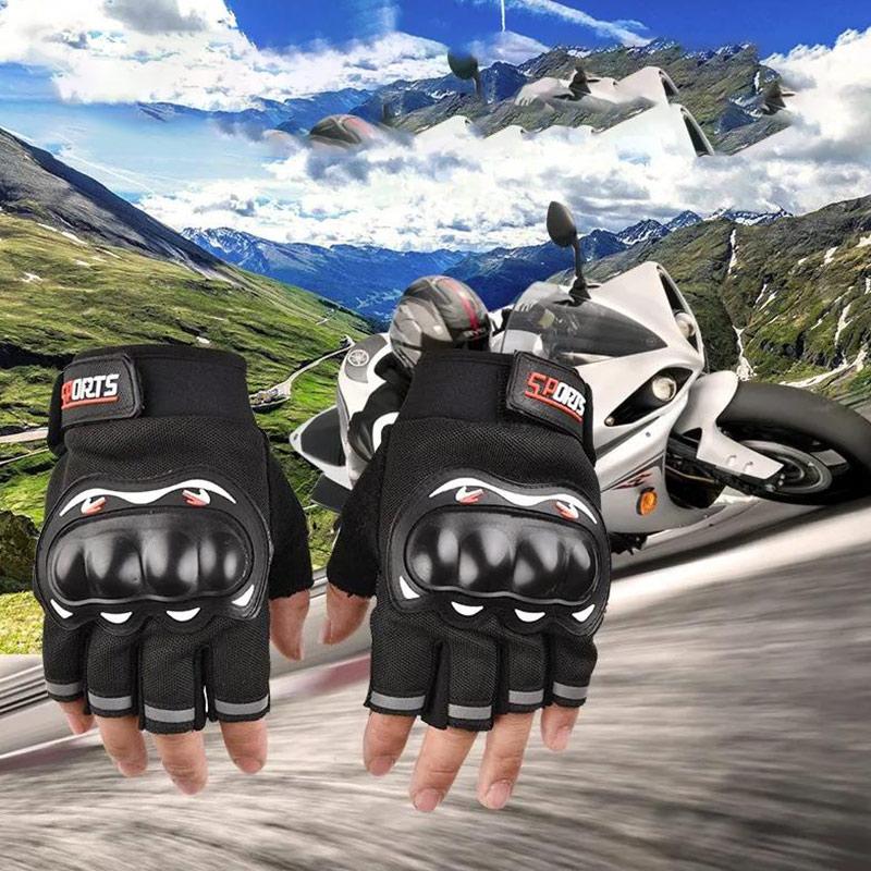 Мотоциклетные защитные перчатки с полупальцами Мужской защитный рыцарь с длинным пальцем для занятий спортом на открытом воздухе Дышащие мужские перчатки с полупальцами Четыре сезона