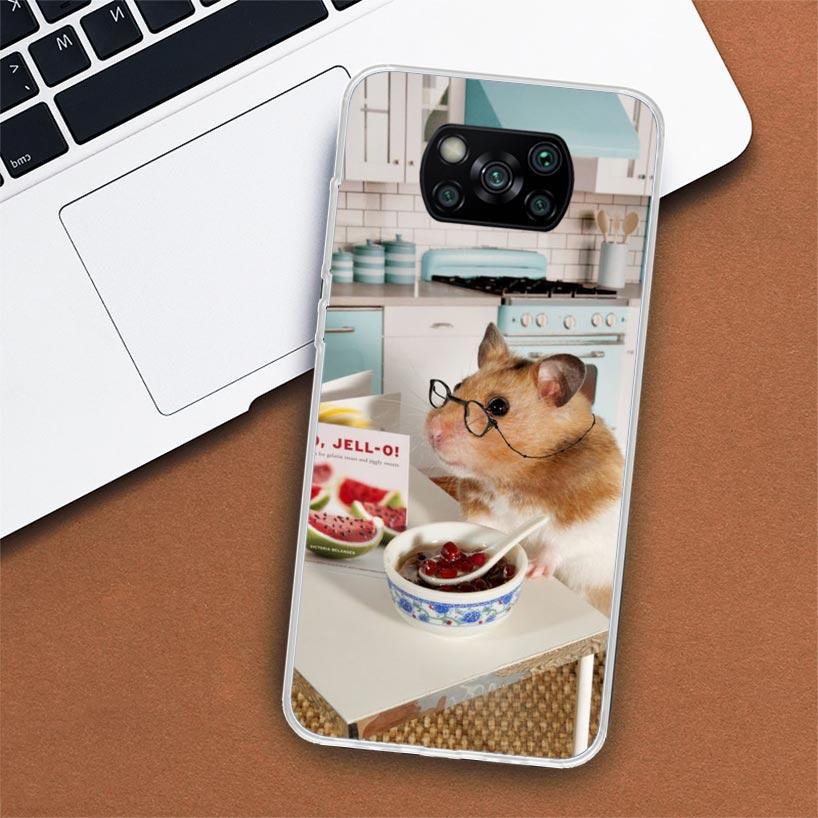 Милый чехол для телефона с изображением хомяка для Xiaomi Poco X3 Nfc X4 Gt X5 Pro M5S M4 M3 M2 F5 F4 F3 F2 F1 Mi Note 10 Fundas Shell