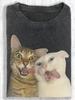 Funny Cat Lover Graphic T-shirt Vintage Washed Y2K Aesthetic Harajuku Unisex Oversized Crew Neck Cotton Short Sleeve Tee Tops