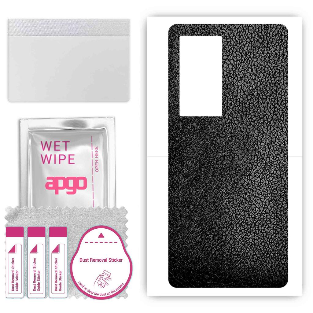 apgo Защитная наклейка-скин для задней панели, совместимая с Vivo iQOO 8, Пленка-обертка, Фольга, Винил - Узор Черная кожа