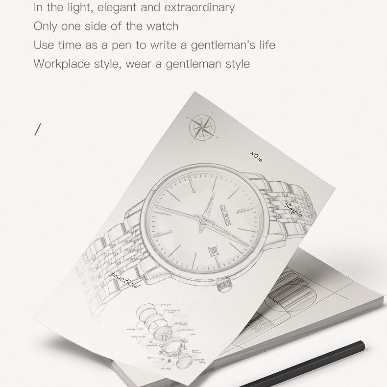 OLEVS Брендовые автоматические механические часы, модные водонепроницаемые мужские часы со стальным ремешком, мужские часы