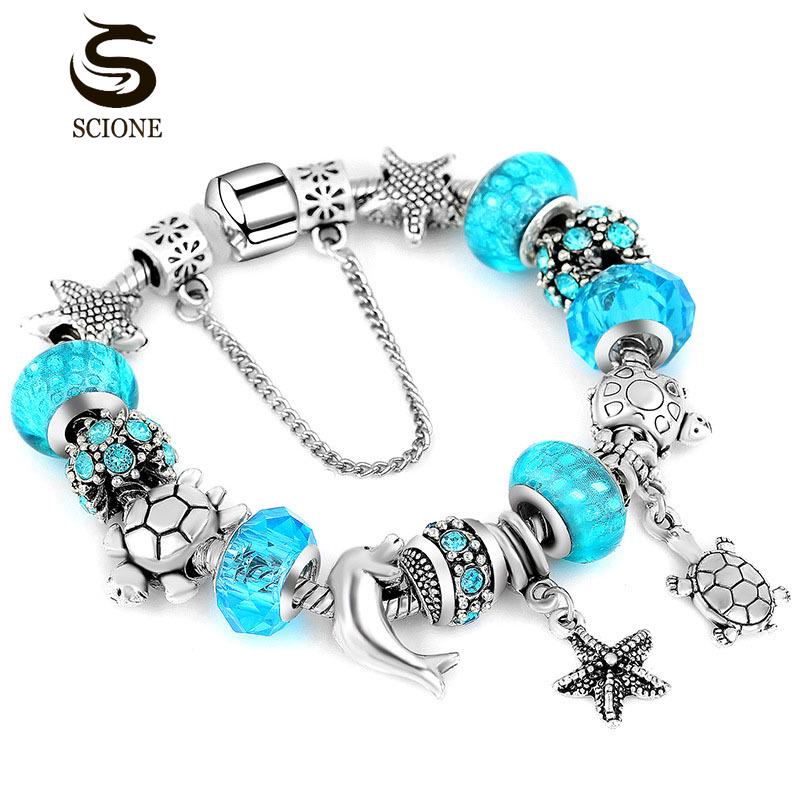 Marine Small Animal Fashion Crystal Bracelet Fashion Trend Ladies Alloy Beaded Rhinestone Bracelet